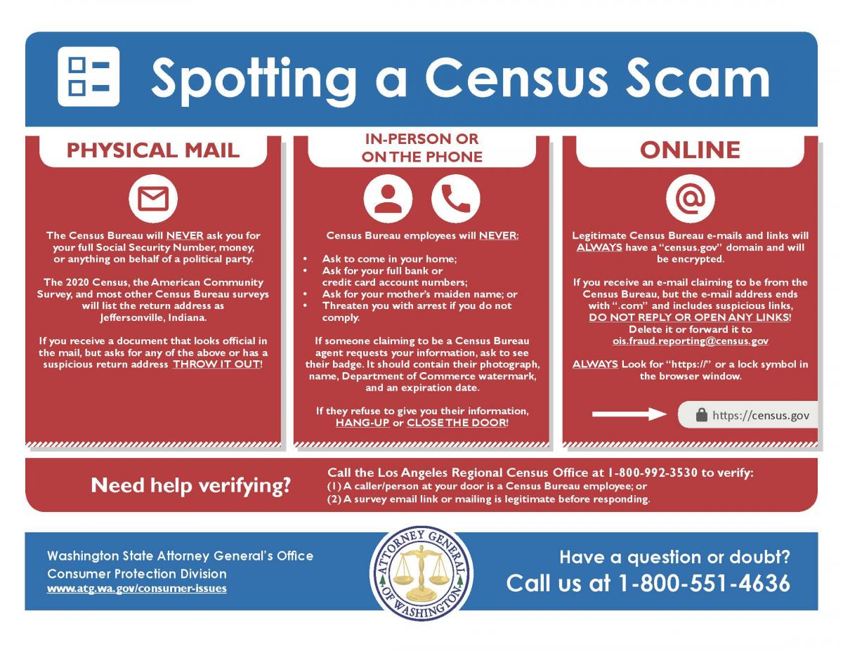 Spotting a census scam flyer example