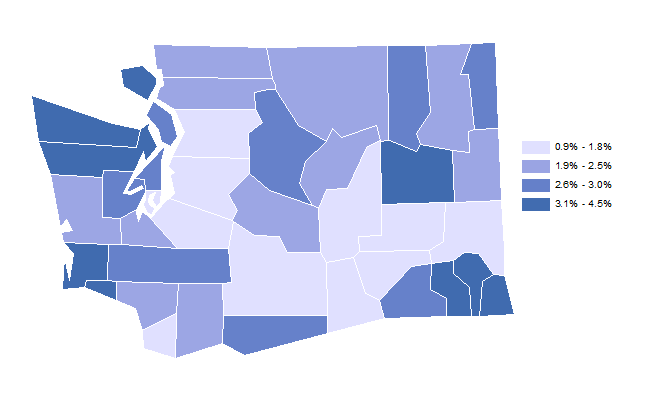 Population by age, mapped by county | Office of Financial Management