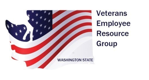 VERG logo - American flag on outline of Washington state