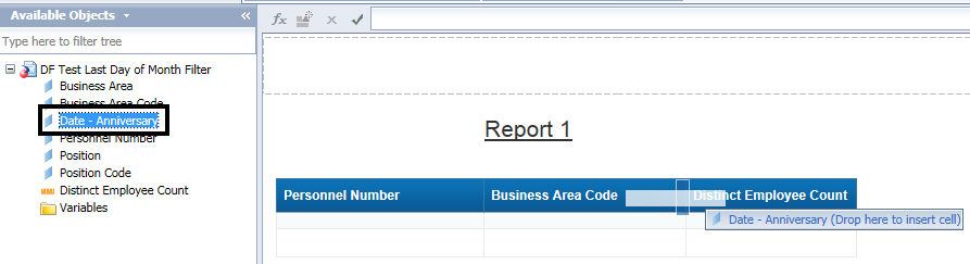 Object does not show in report graphic