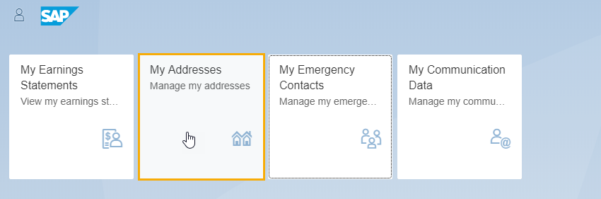 Home page is displayed with the My Addresses tab selected
