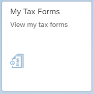 Screen shot of My Tax Forms tile with text "View my tax forms"