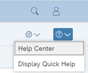 Screen shot of Help Center dropdown items