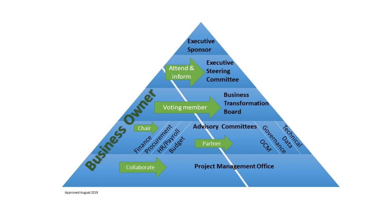 Diagram shows governance structure of the program.