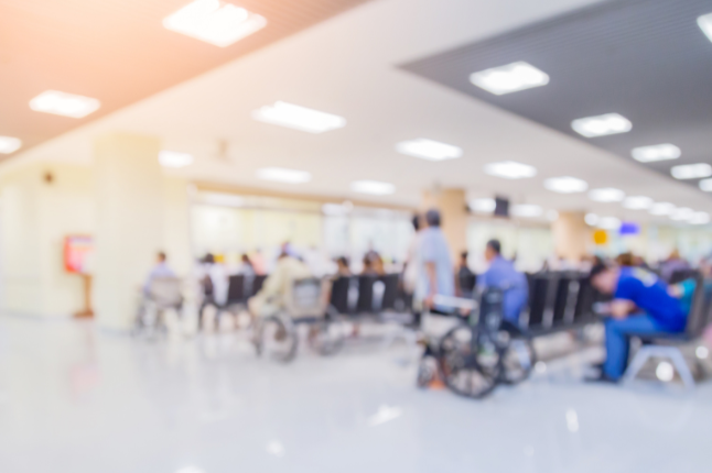 Hospital waiting room, out-of-focus