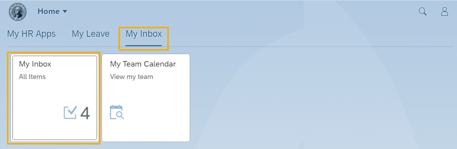 My Portal page with My Inbox tile highlighted